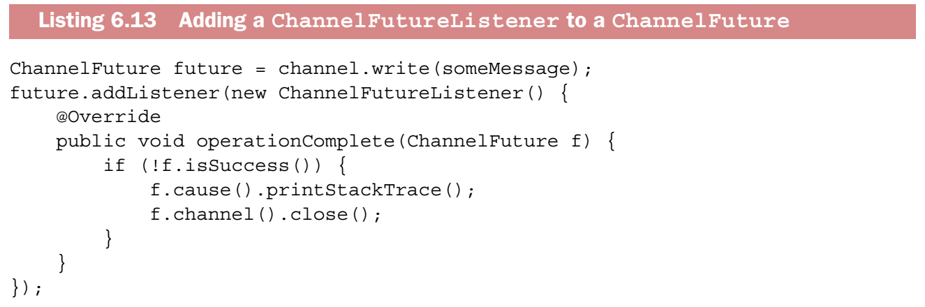 Adding a ChannelFutureListener to a ChannelFuture